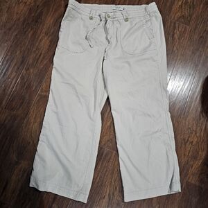 TORRID Pull-On Wide Leg Chambray/Light Taupe. High-Rise Pant Khaki Plus Size 16.